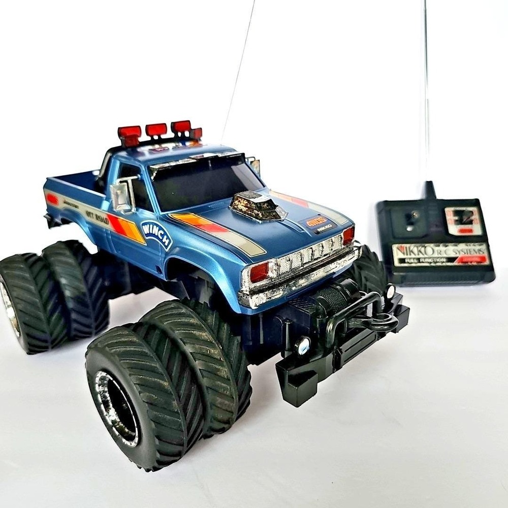 Vtg Nikko‎ Winch 4WDS Monster Truck Blue RC Off-Road Pickup Remote Control Toy